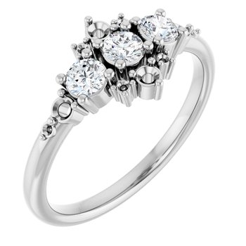 Platinum .50 CTW Diamond Stackable Ring Size 7 Ref 16184836